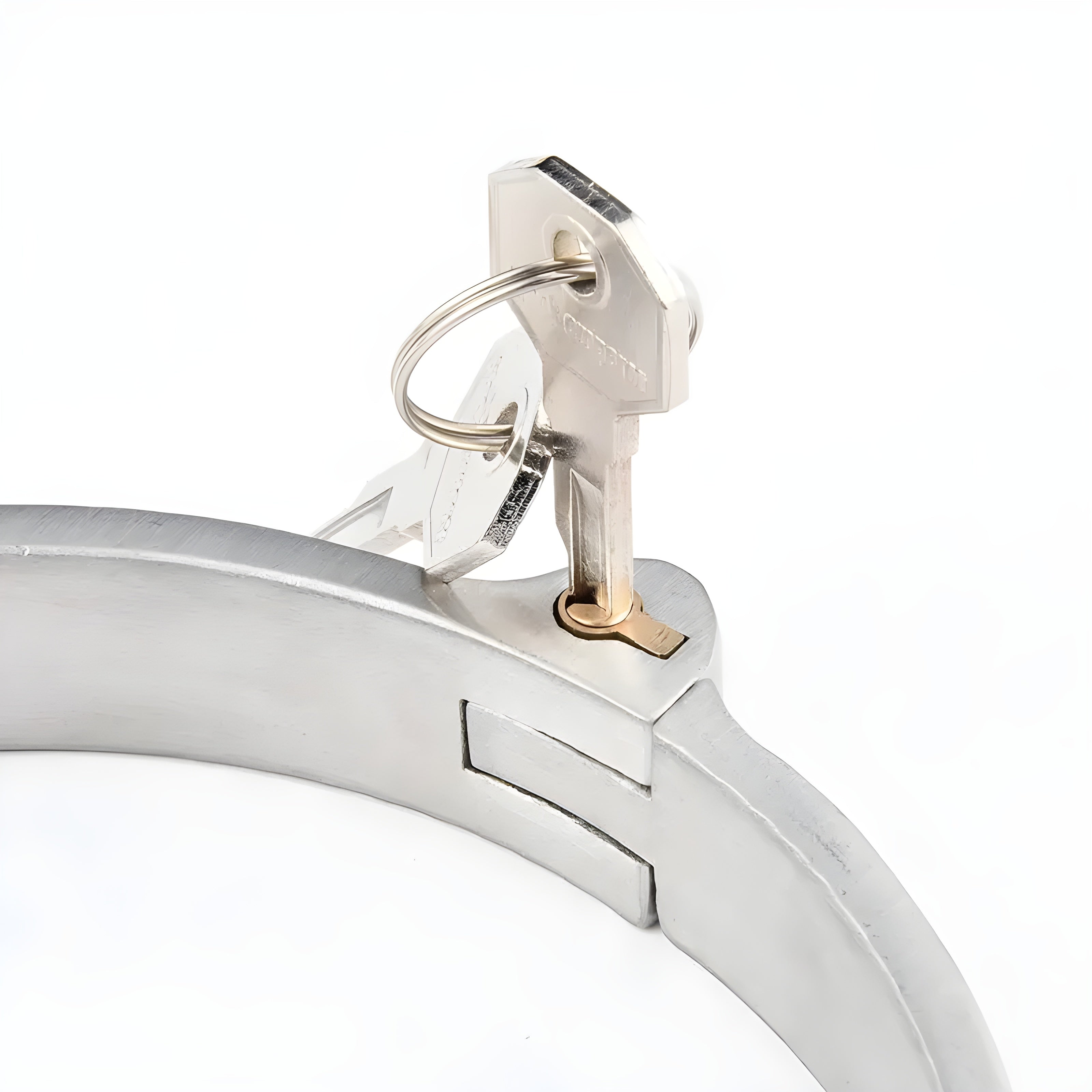 Push-in lock + spare key for collar, hand and ankle cuffs