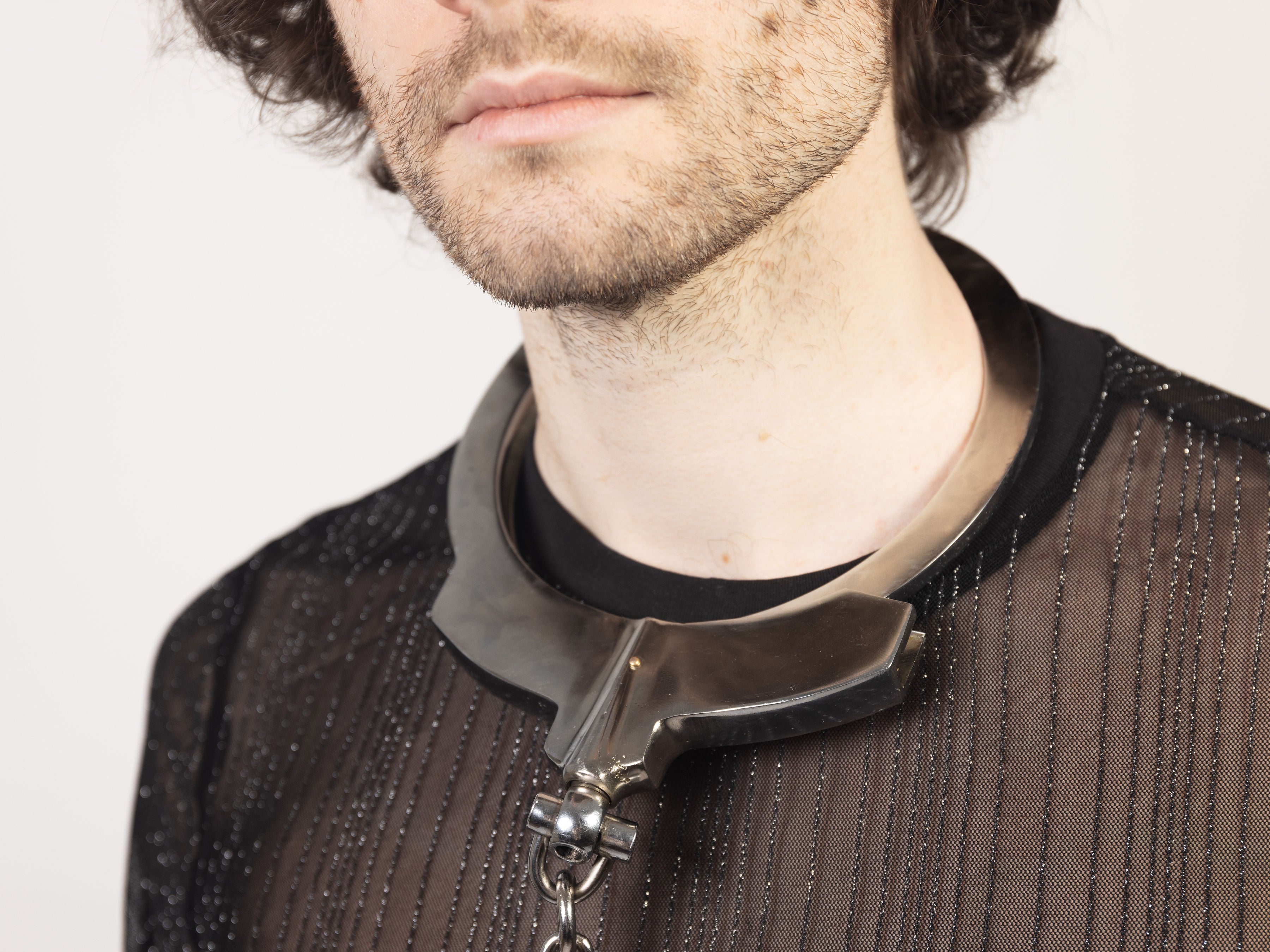 Adjustable neck restraint with double lock