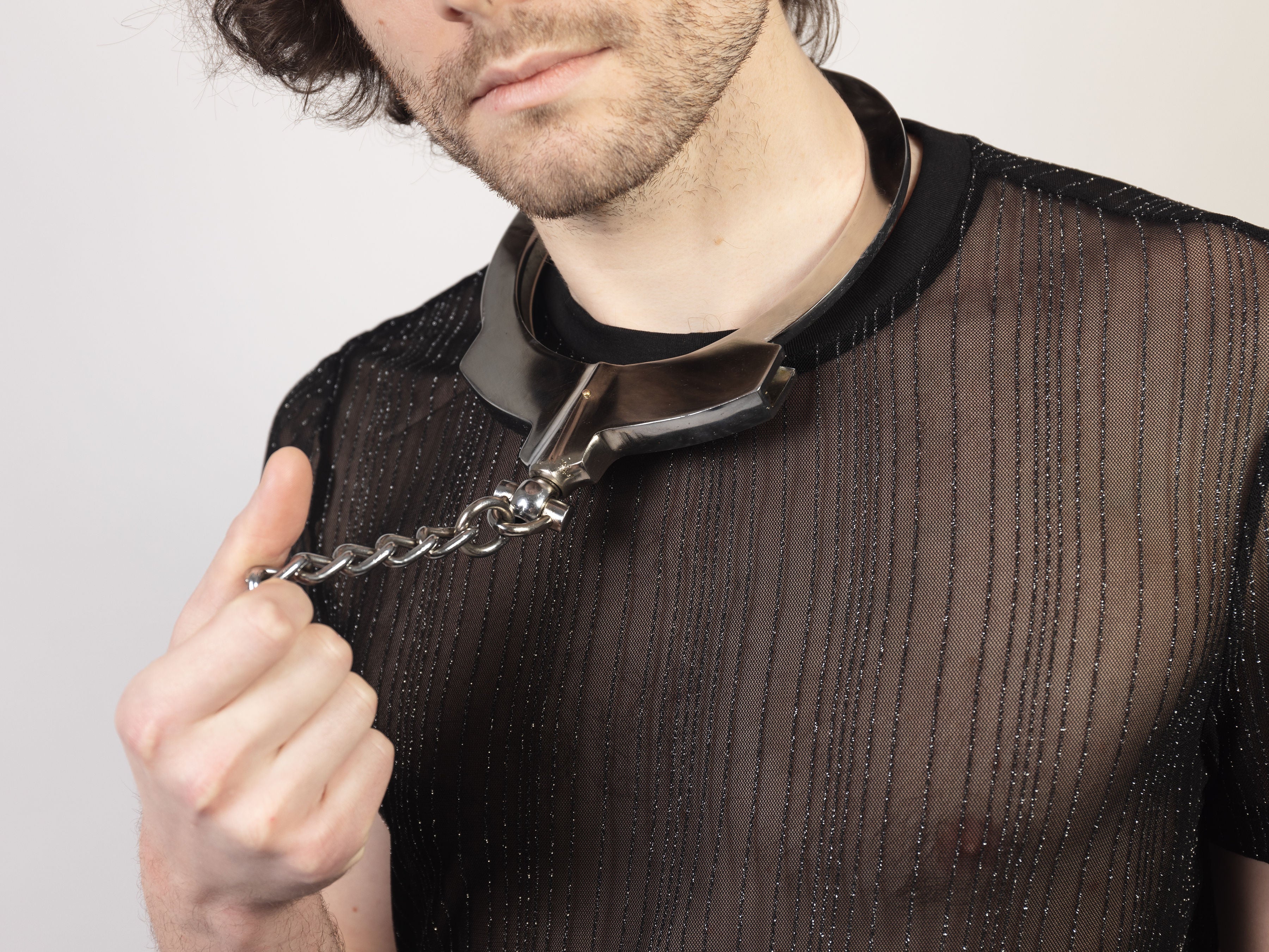 Adjustable neck restraint with double lock