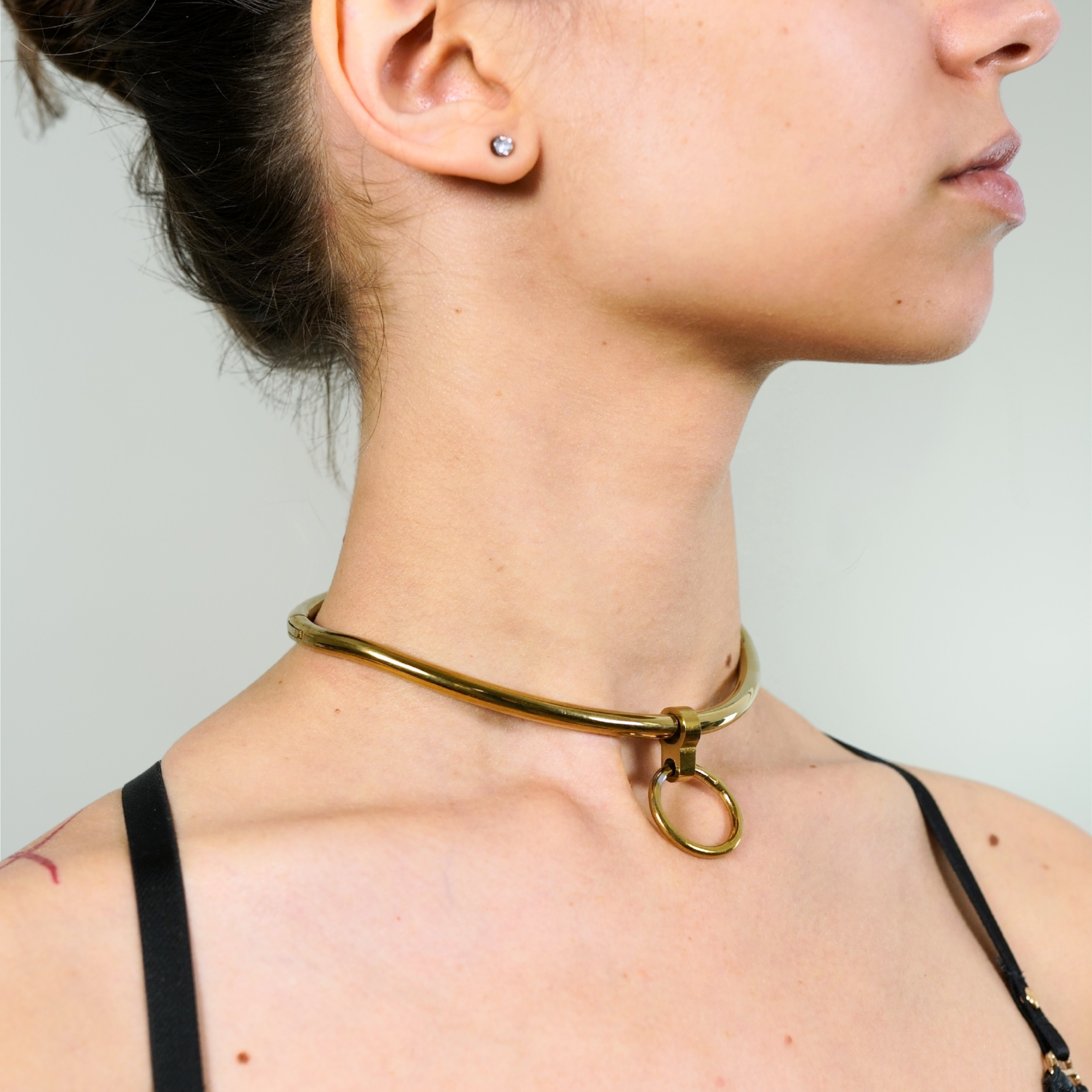 Lockable ergonomic choker 6 mm with O-ring (Gold)