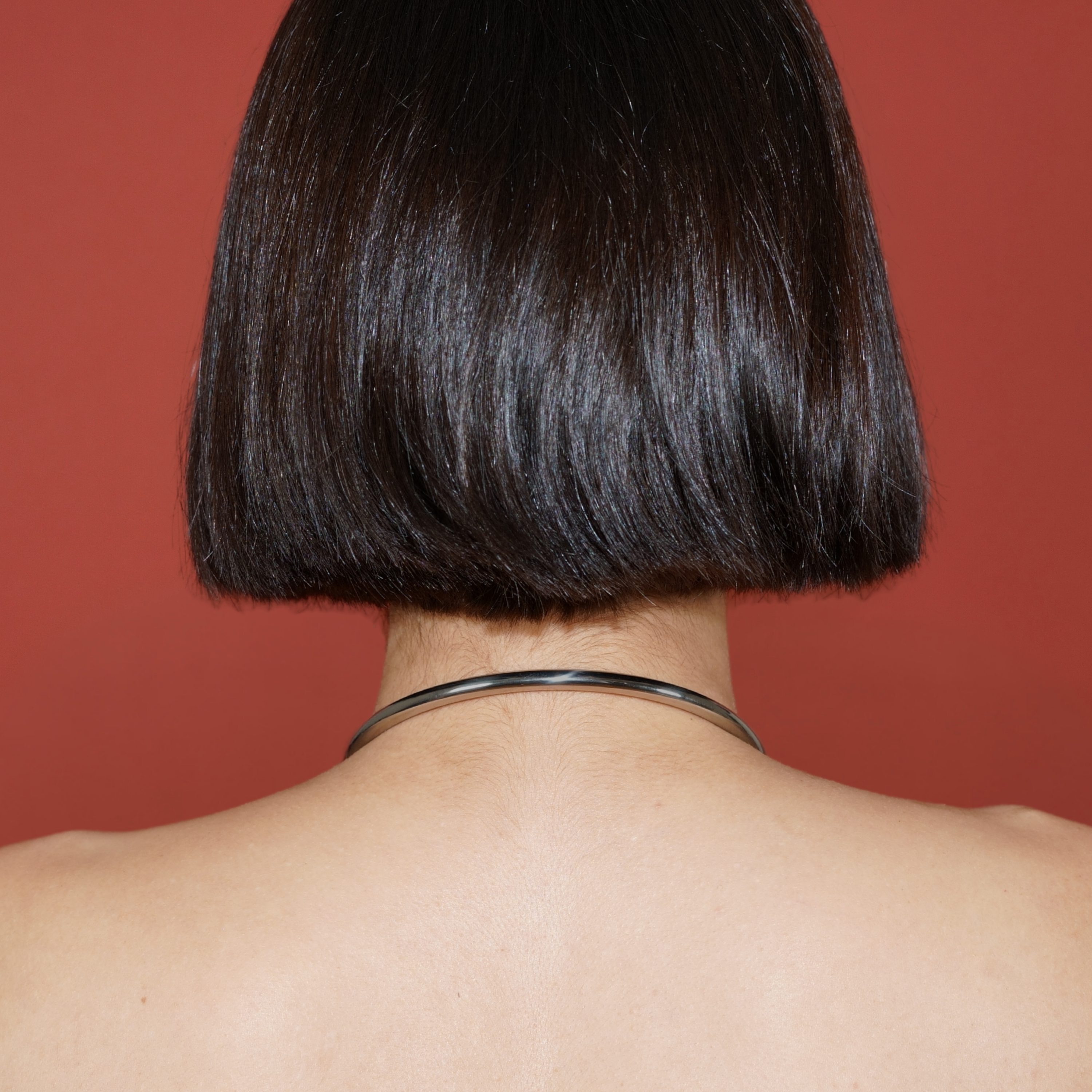 deSade® Collar 6 mm silver - Elegant locking neck cuff in stainless steel, oval, with hidden Hex‑Lock – with O‑Ring