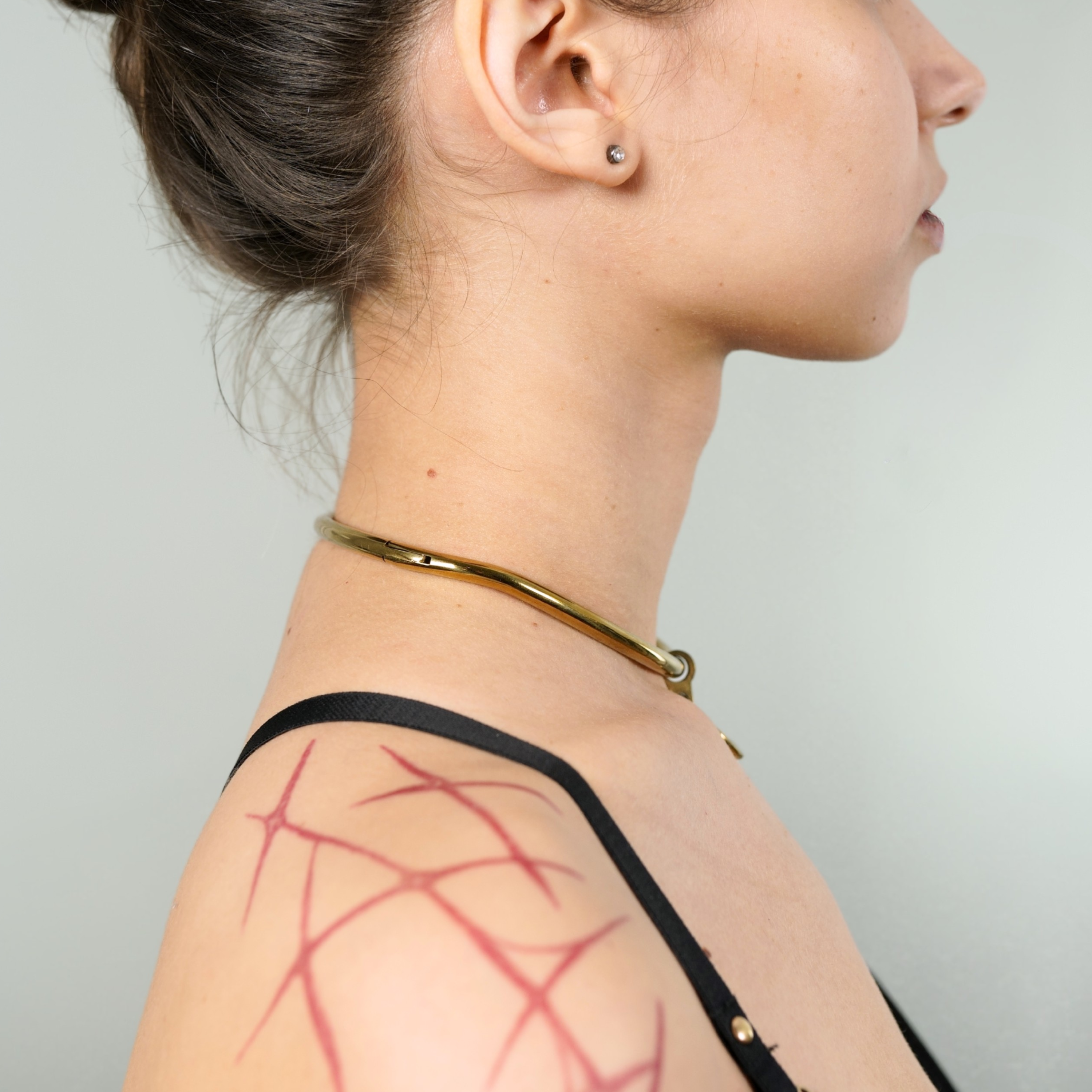 Lockable ergonomic choker 6 mm with O-ring (Gold)