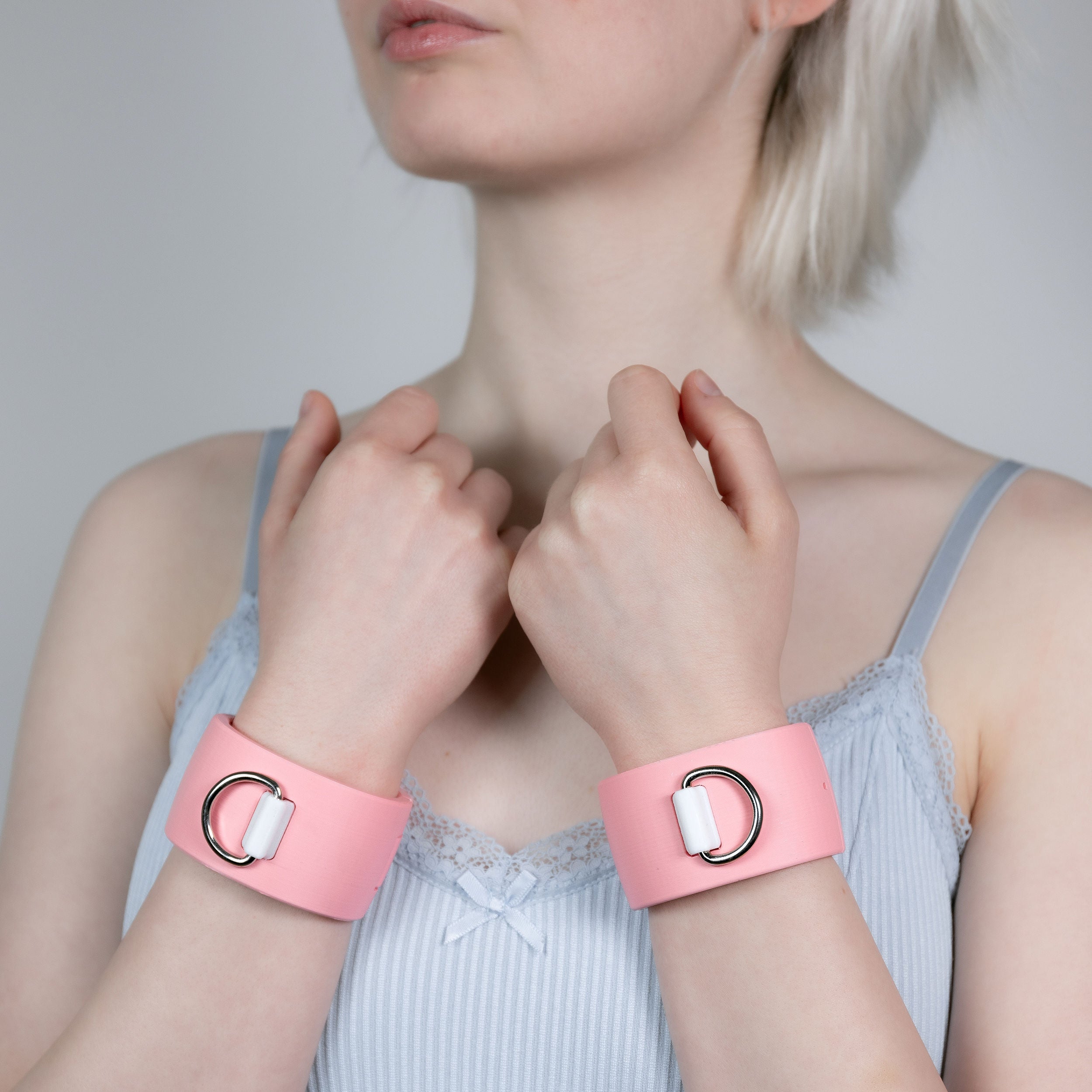 Extreme Quick-Shackles - custom made handcuffs with D-ring and snap lock