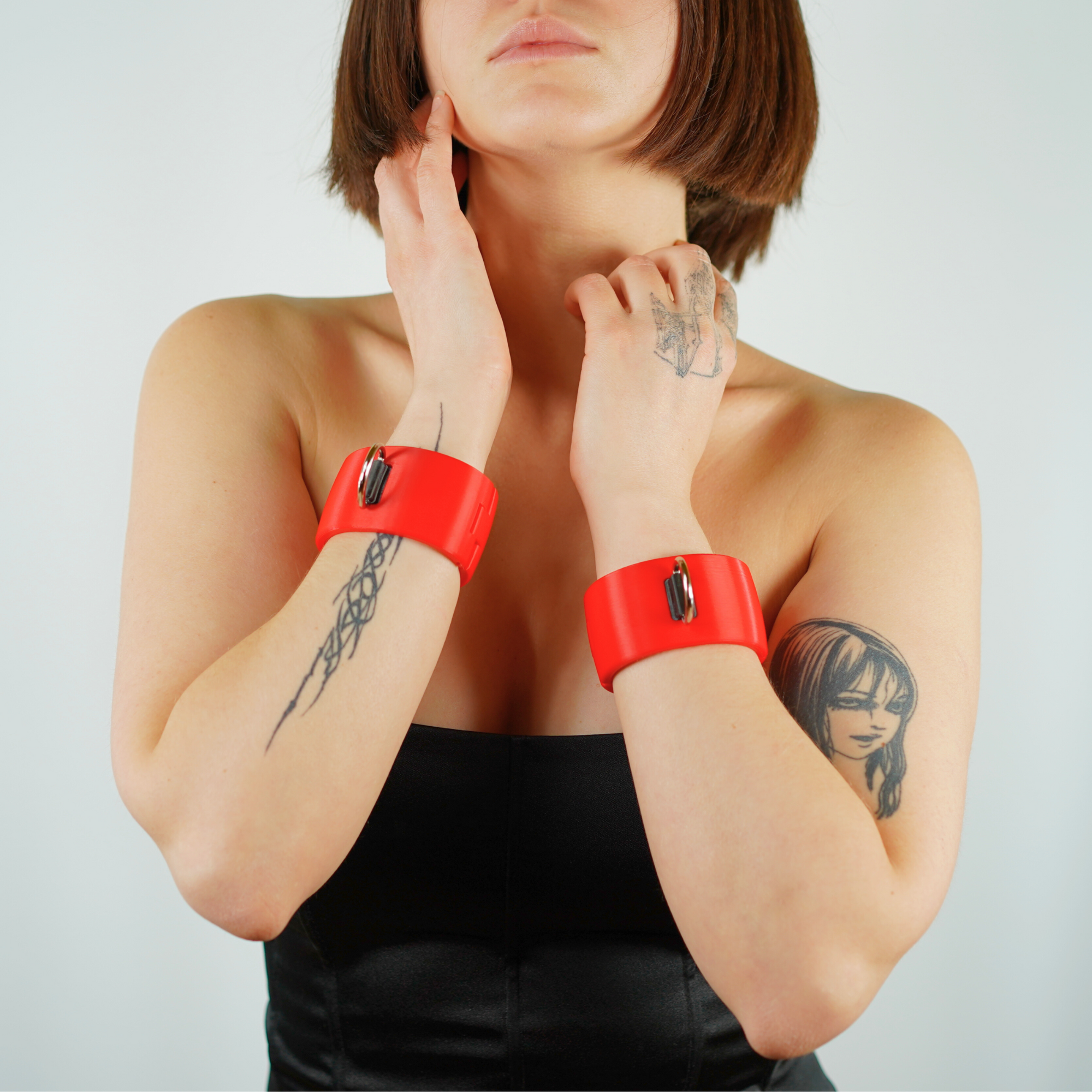 Extreme Quick-Shackles - custom made handcuffs with D-ring and snap lock