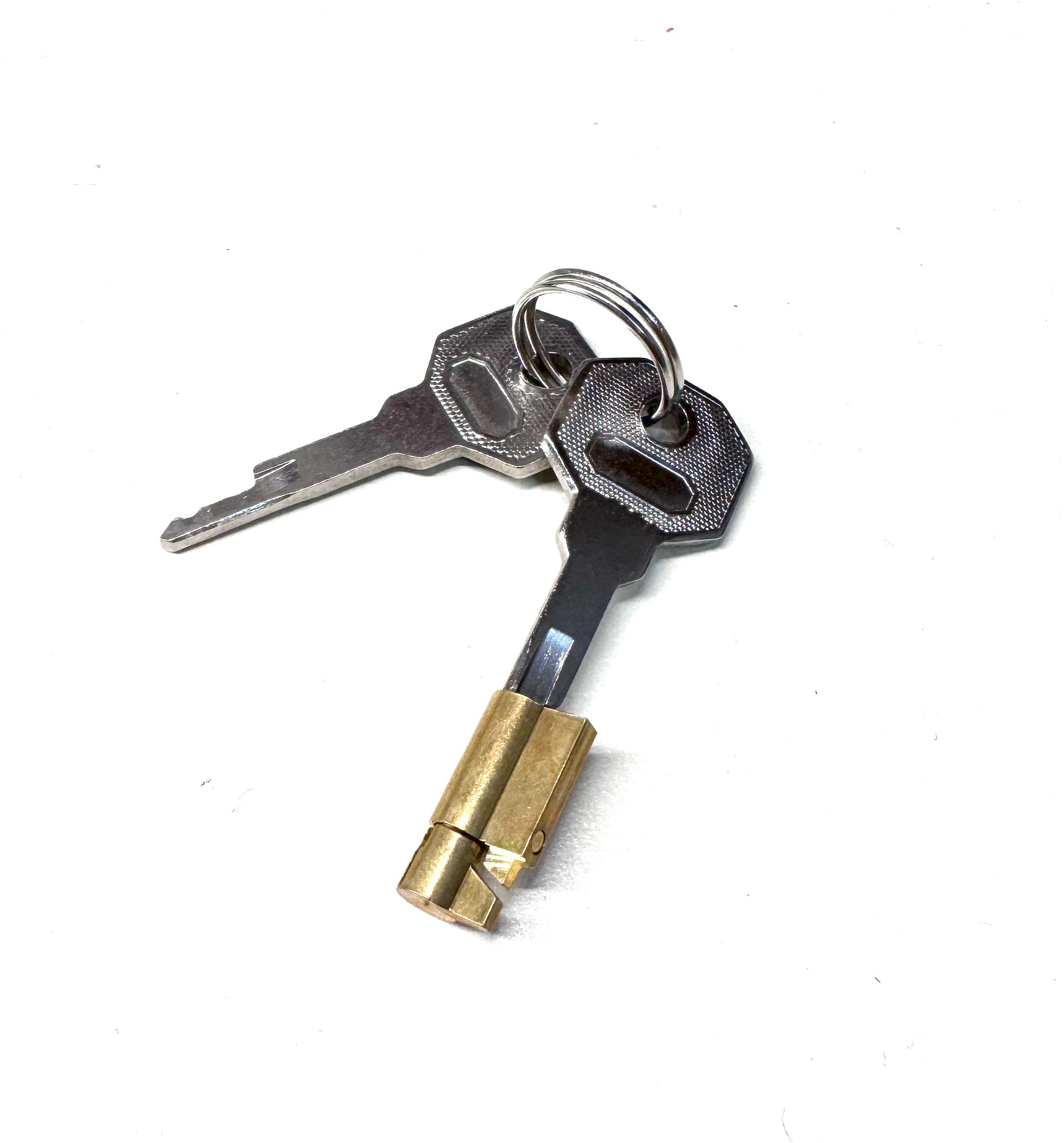 Push-in lock + spare key for collar, hand and ankle cuffs