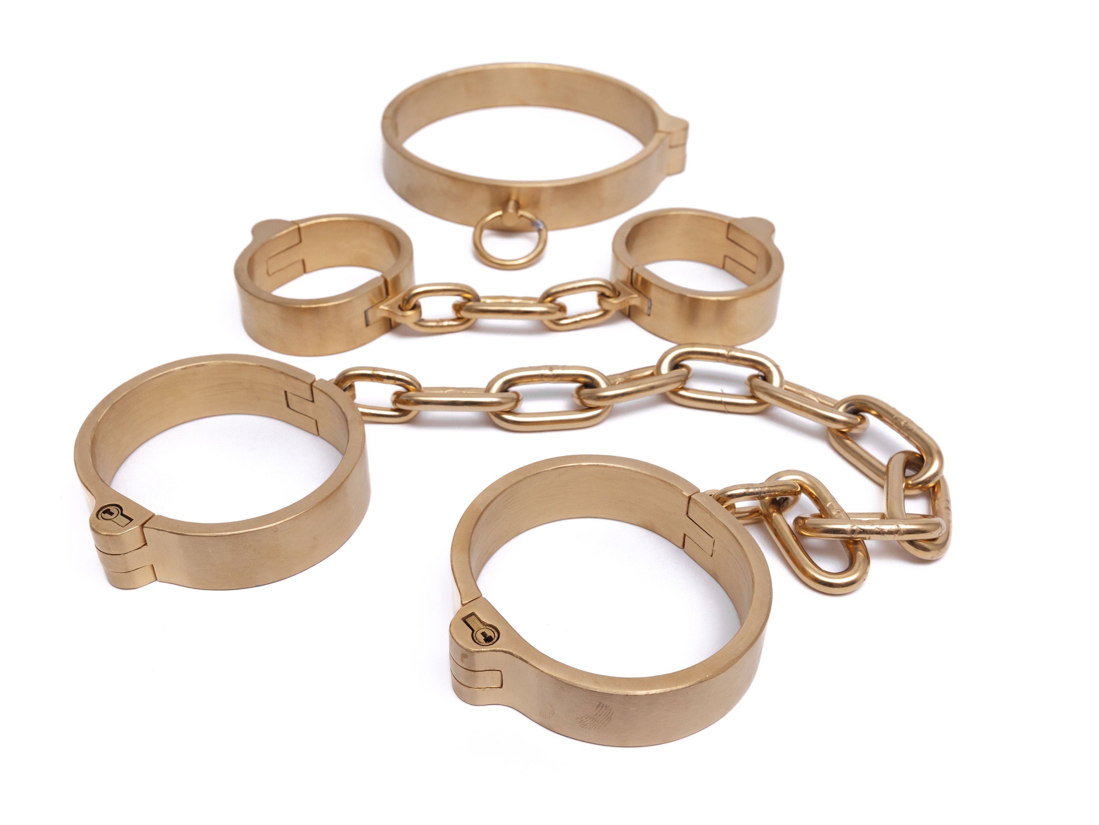 Push-in lock + spare key for collar, hand and ankle cuffs