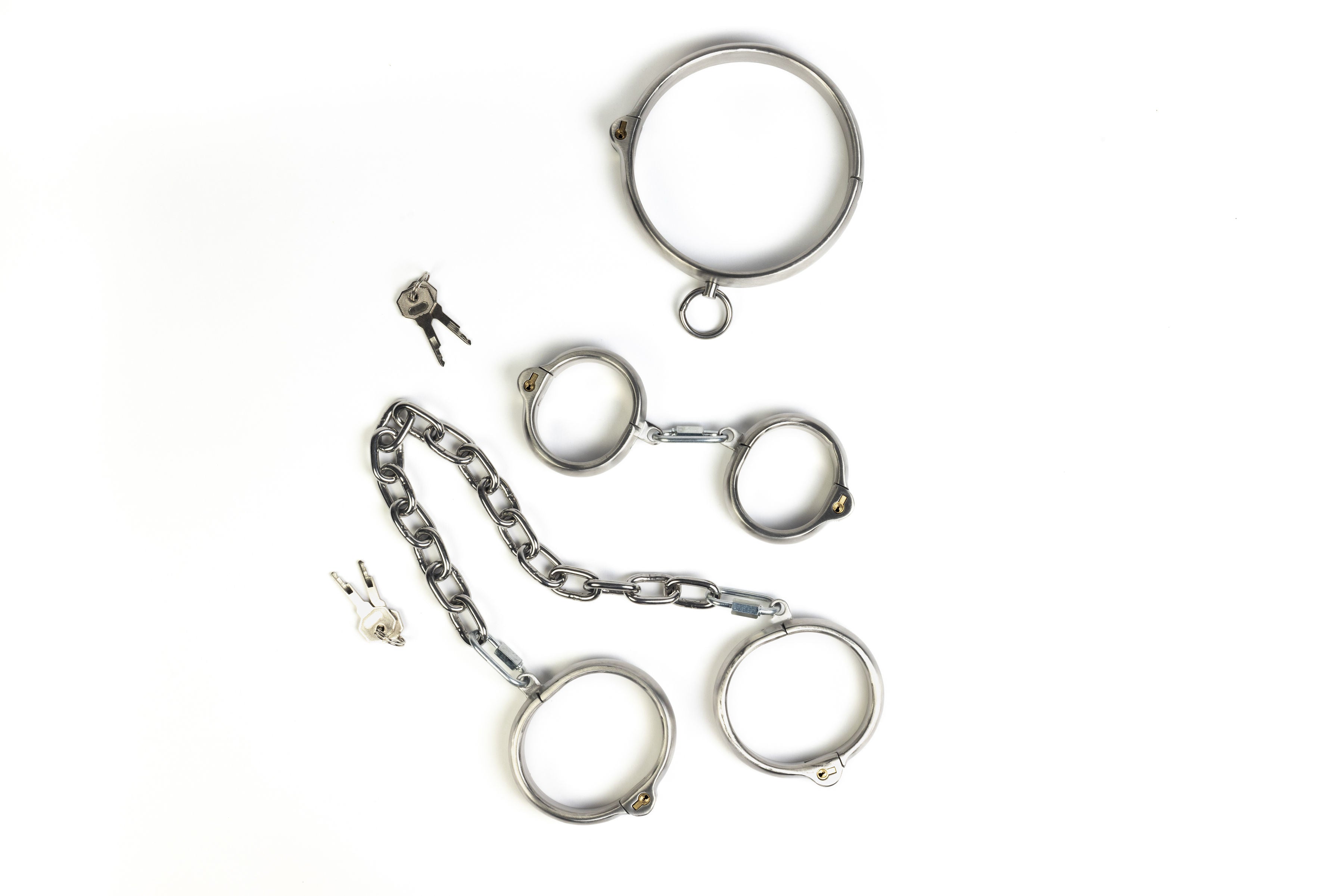 Set - Brushed stainless steel push-in lock