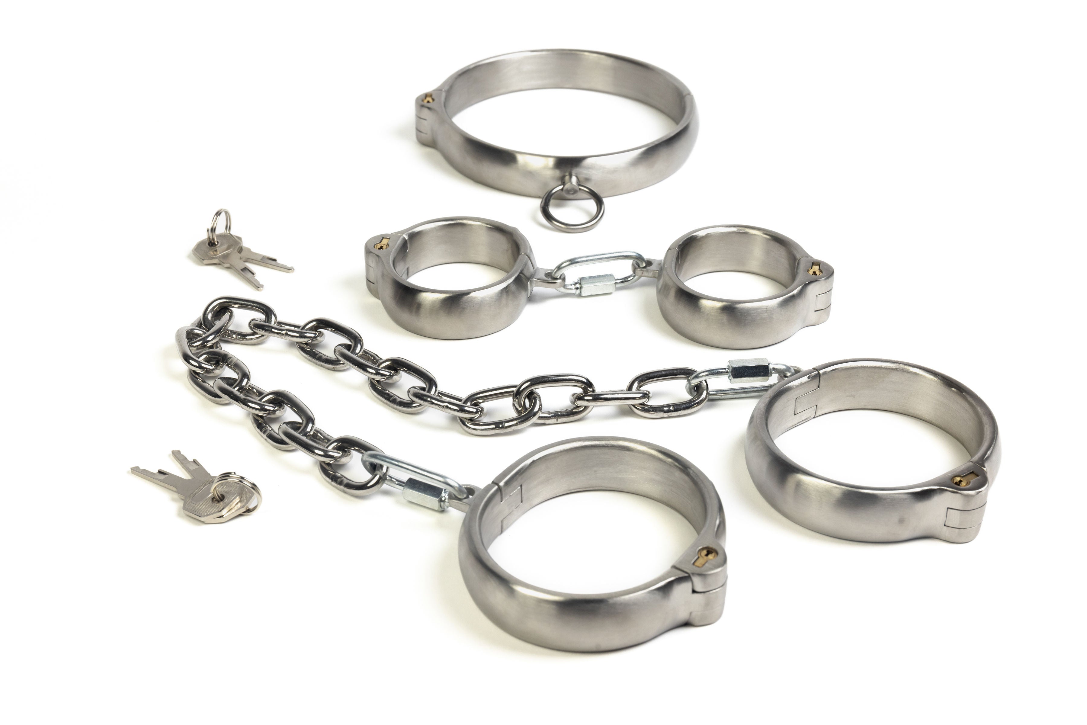 Set - Brushed stainless steel push-in lock