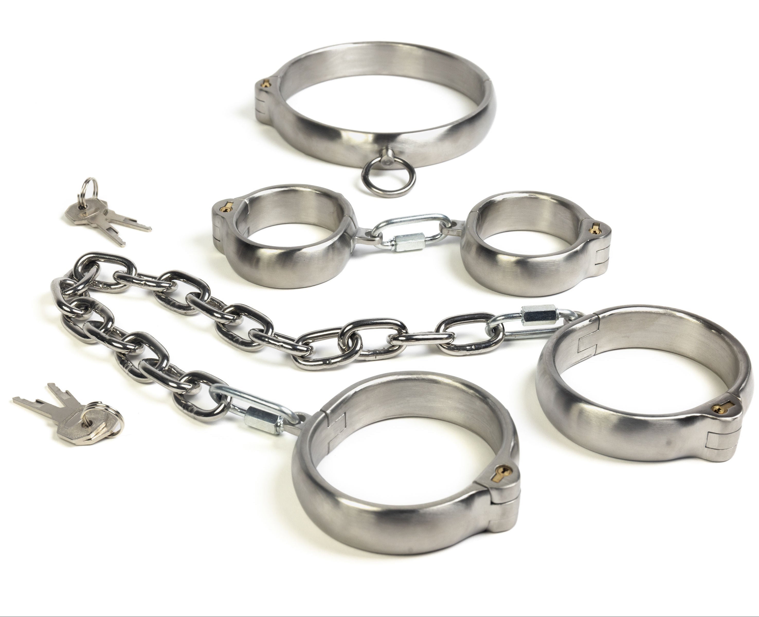 Set - Brushed stainless steel push-in lock