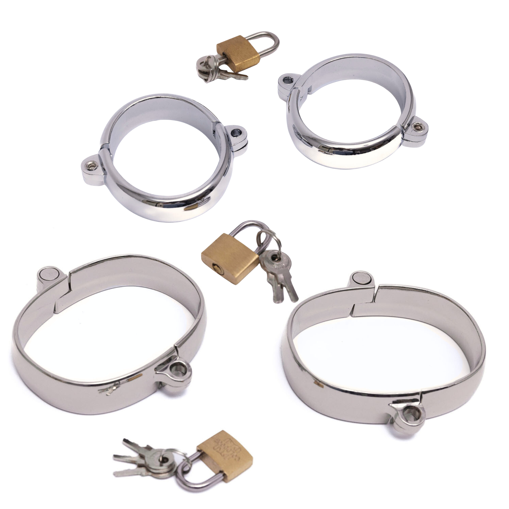 Cute metal handcuffs, anklecuffs with padlocks