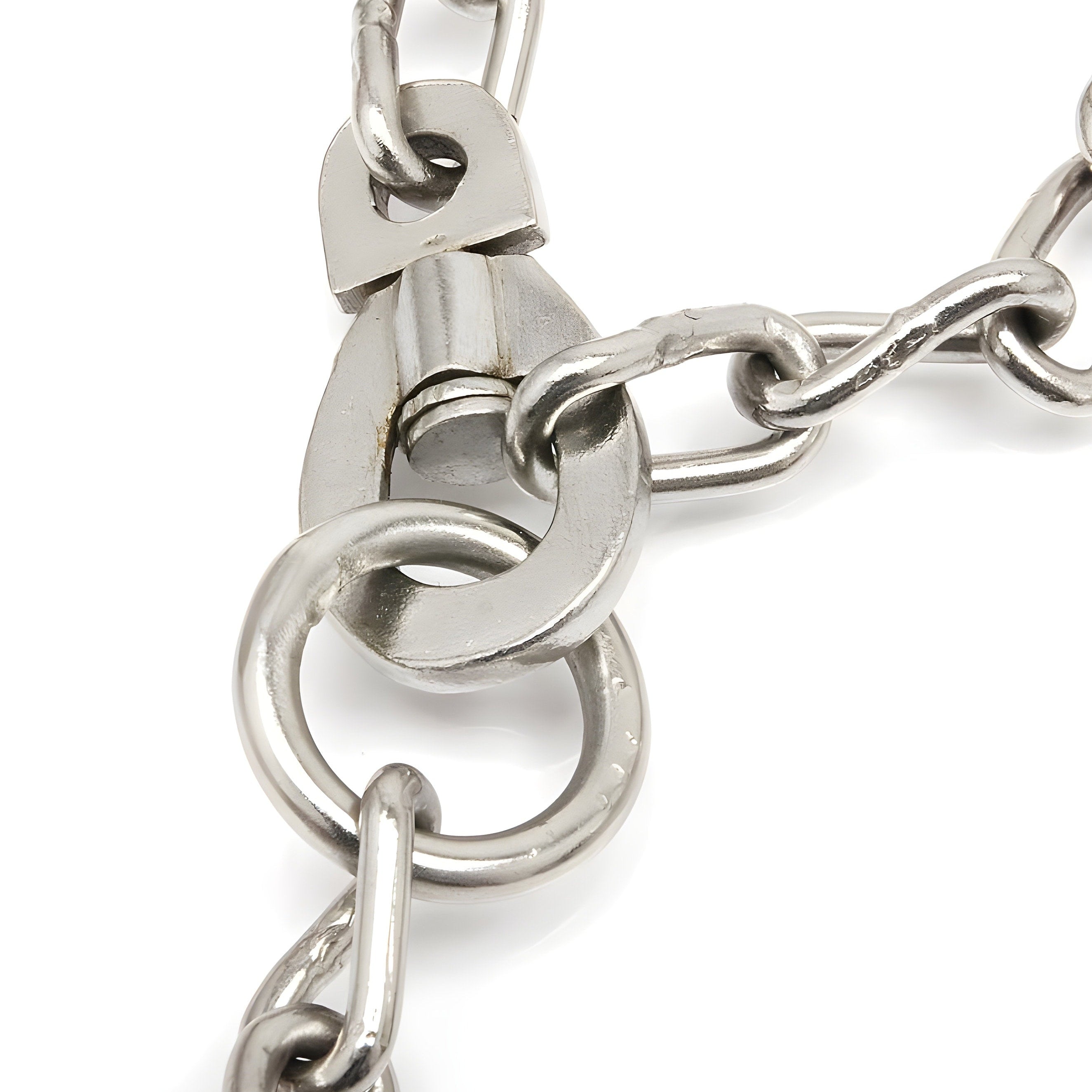 Heavy hand and leg irons with connecting chain