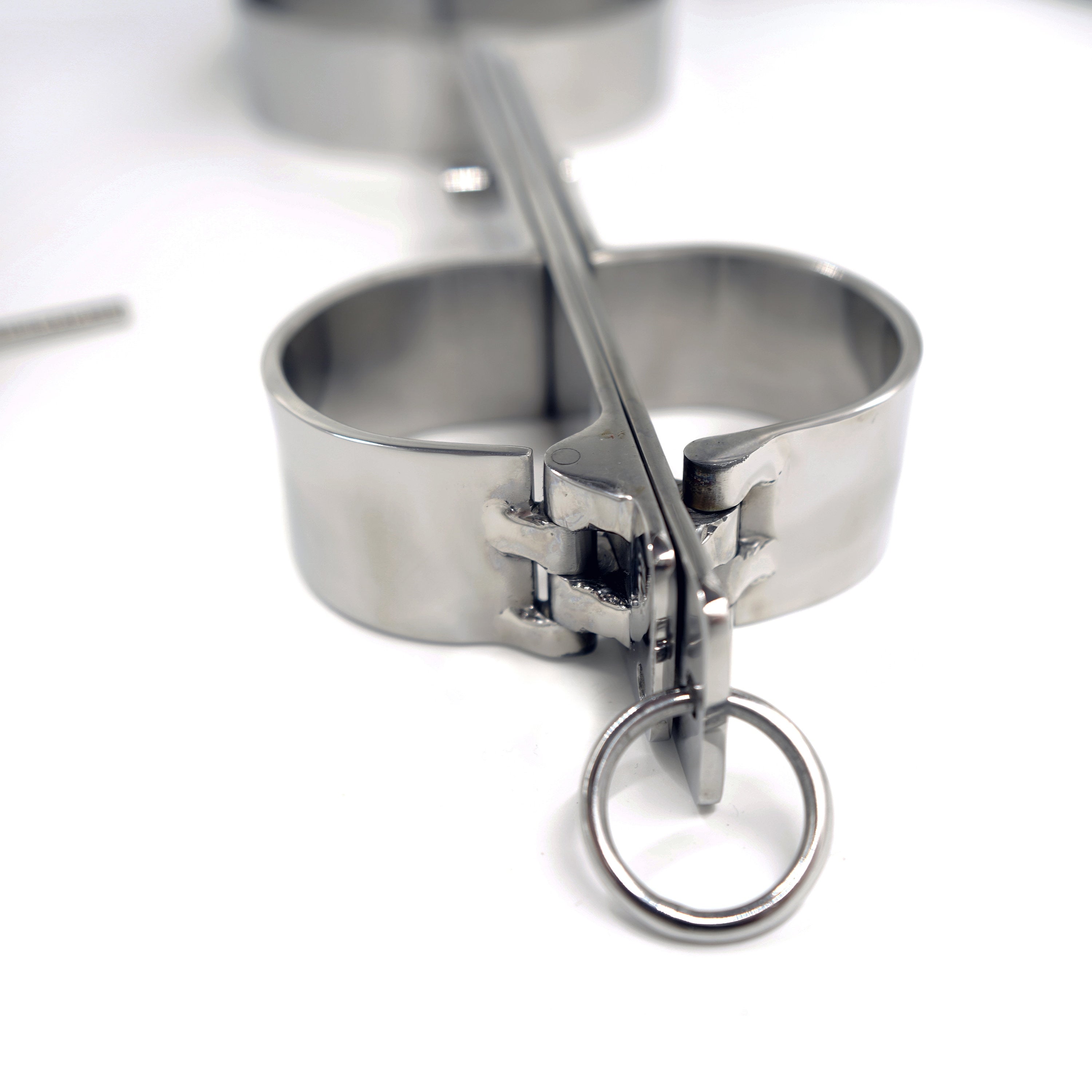 Metalbondage Schandgeige poliert für Hals und Hände