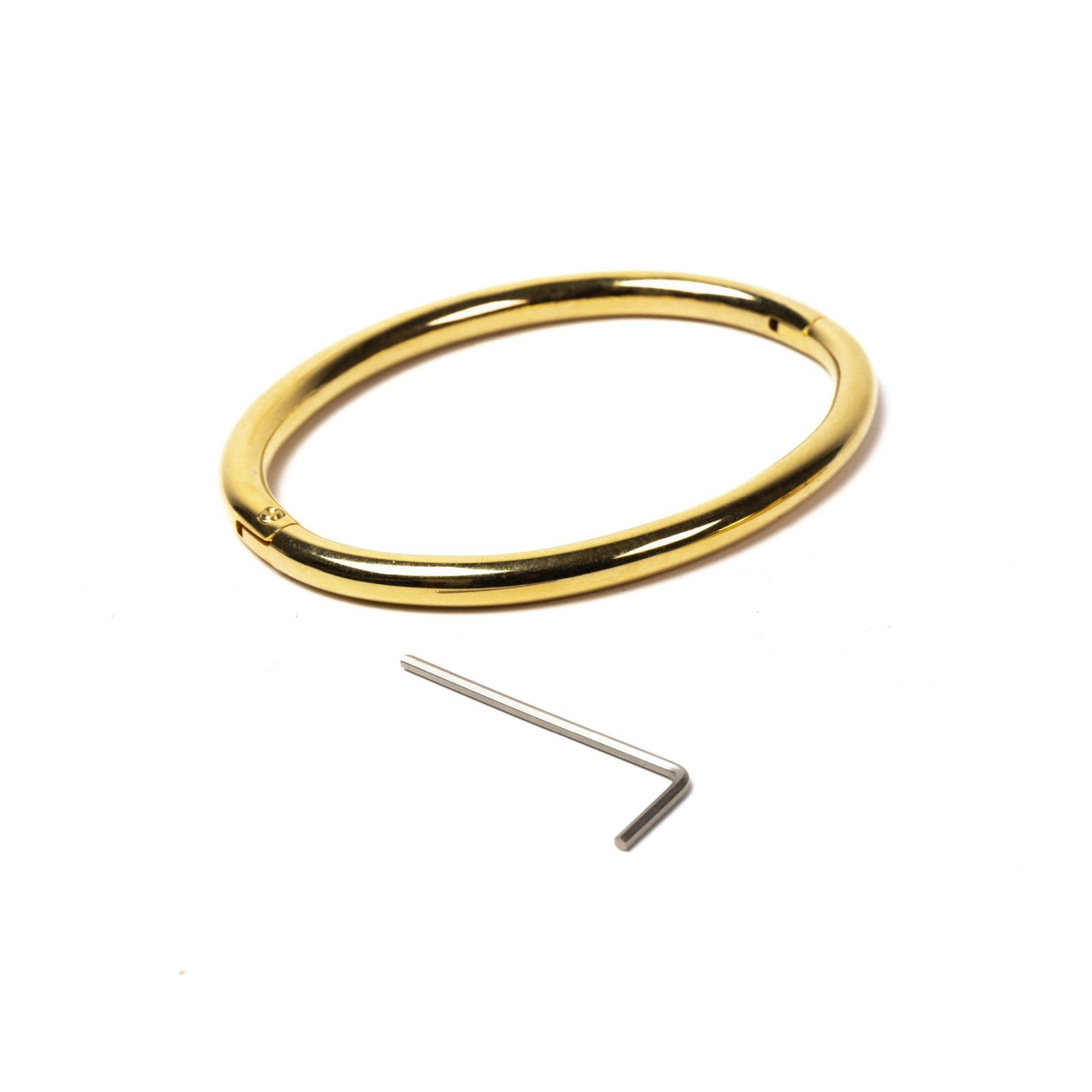 2 x deSade® Cuff 8 mm gold - Elegant locking bracelet in stainless steel with hidden Hex‑Lock. Available as a Single Piece or a Set of Two
