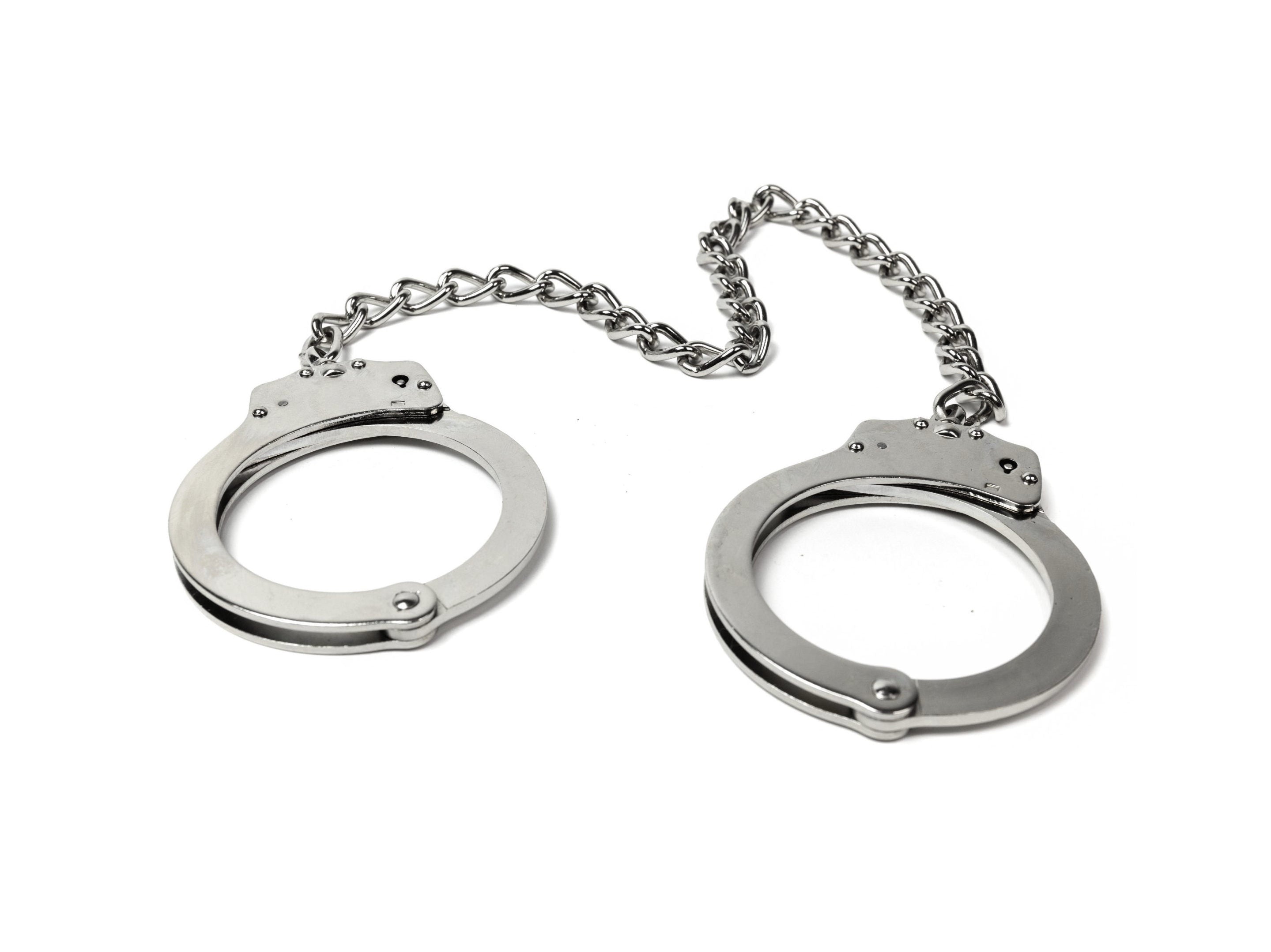 Police Steel Ankle Cuffs with Chain