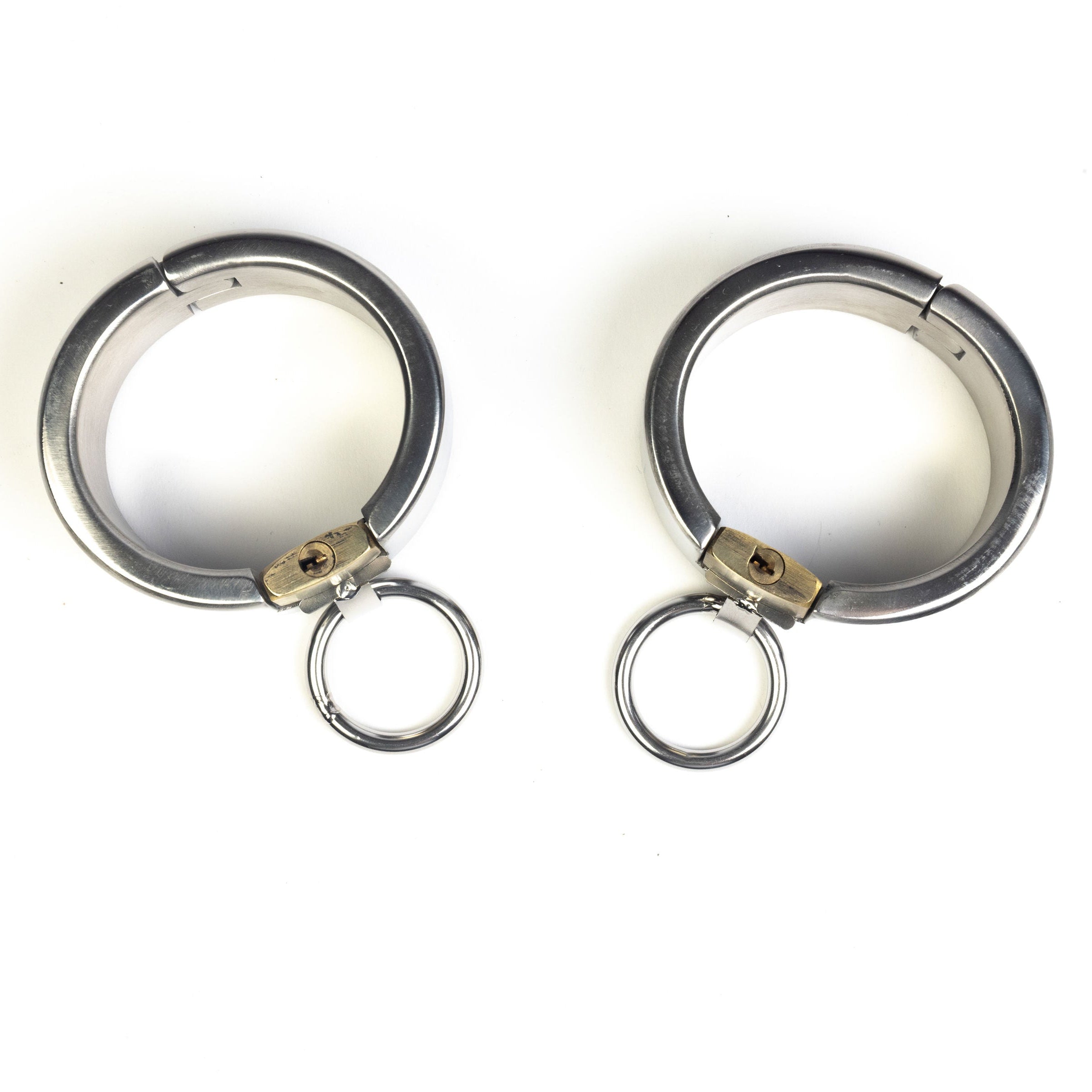 Handcuffs - Brushed stainless steel restraints - padlock
