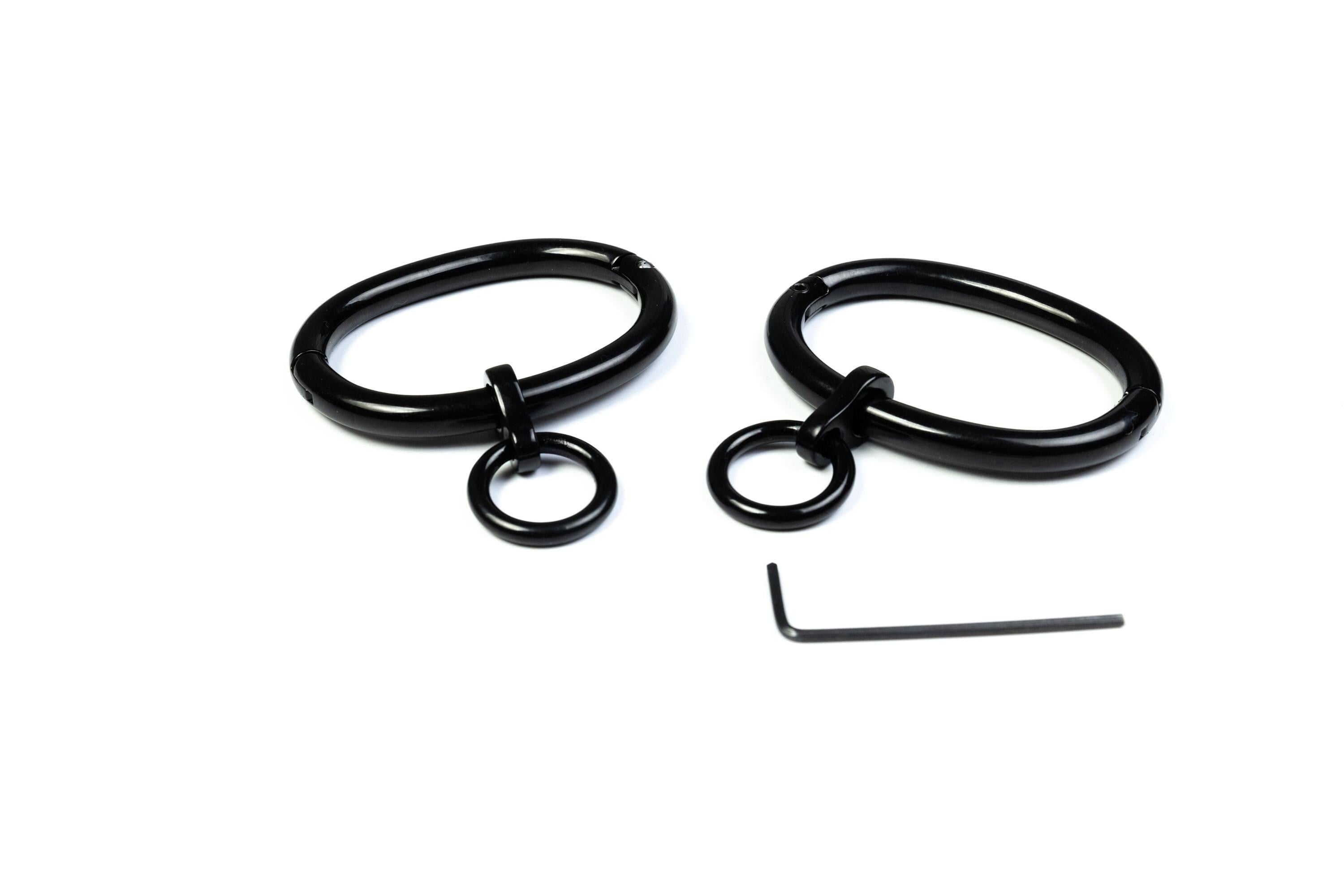 Eternity Cuffs with removable Rings 8mm black